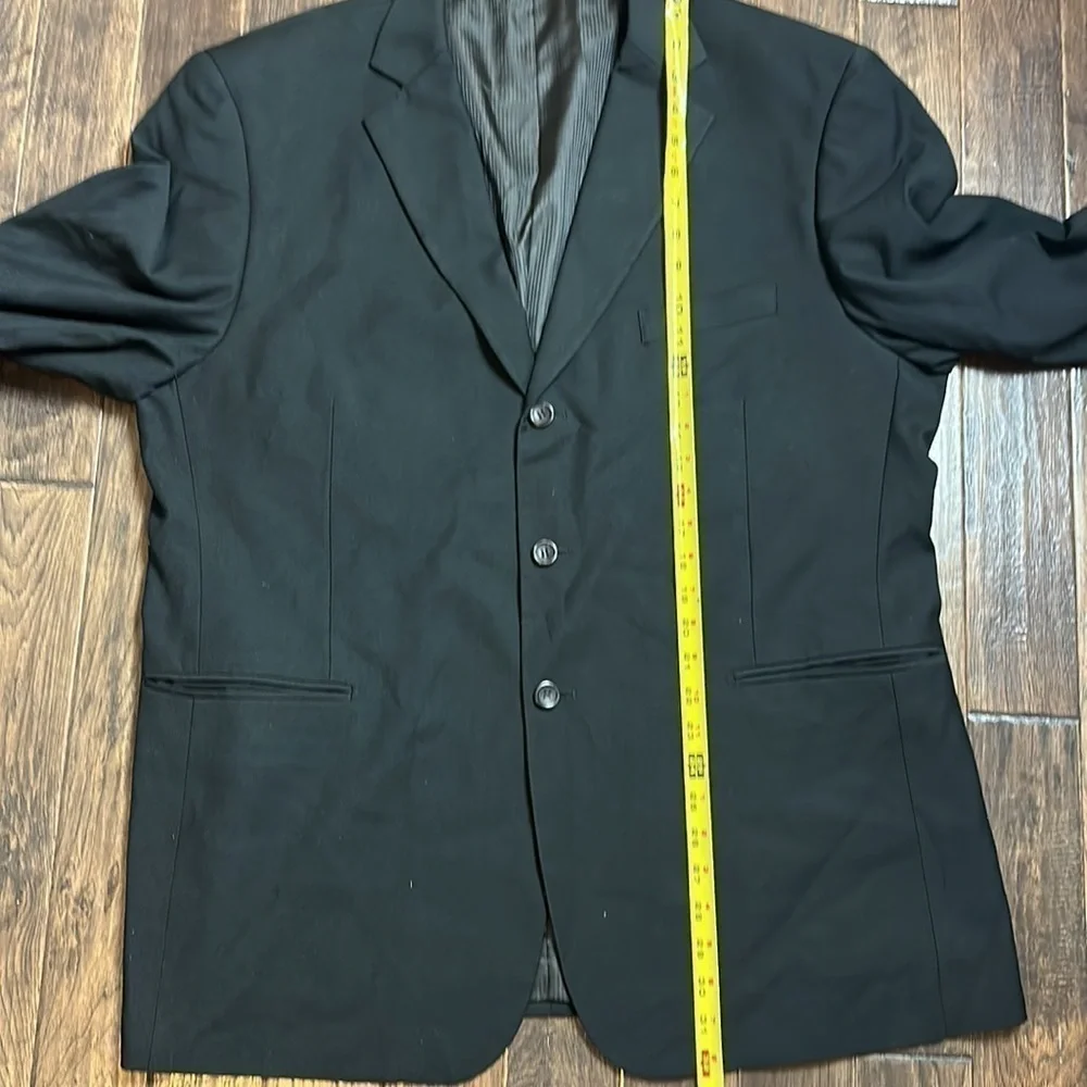Vinci Mens Black 2 Piece 46R Jacket 40R Pant 3 Button Suit